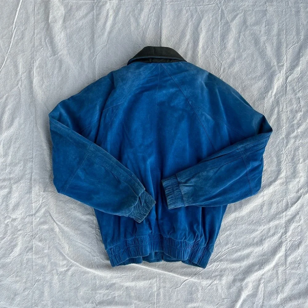 Vintage‎ Blue Overland Outfitters Suede Leather Jacket 